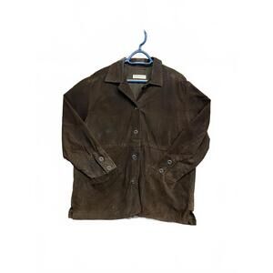 Vintage San Fransisco Collection Women's Brown Suede Button-Up Jacket Size 9-10